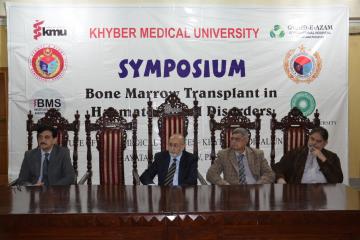 01-Medical Experts are sitting on stage during one day Symposium on Bone Marrow Transplant held at KMU (Custom)1518410261.JPG