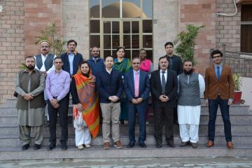 Group photo of VC KMU Prof. Dr Arshad Javaid along with team members of ICRC during MOU signing cermony (Custom)1512036974.JPG